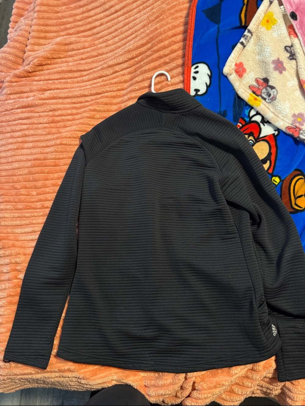adidas EXOS Black Ribbed Full-Zip Jacket - Picture 6 of 7